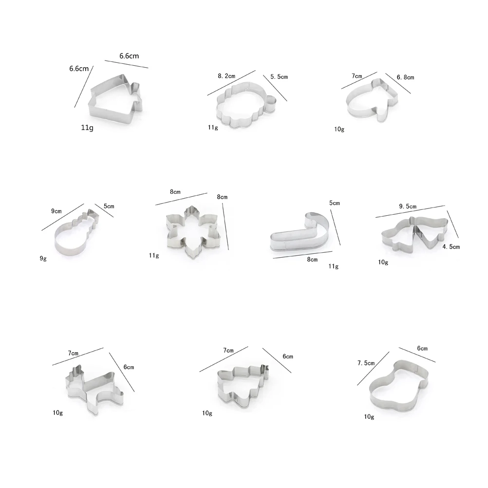

14 Pcs Cookie Set Stainless Steel Non Stick Christmas Shaped Molds For Cookies Cakes Fondant Baking Supplies Easy Clean