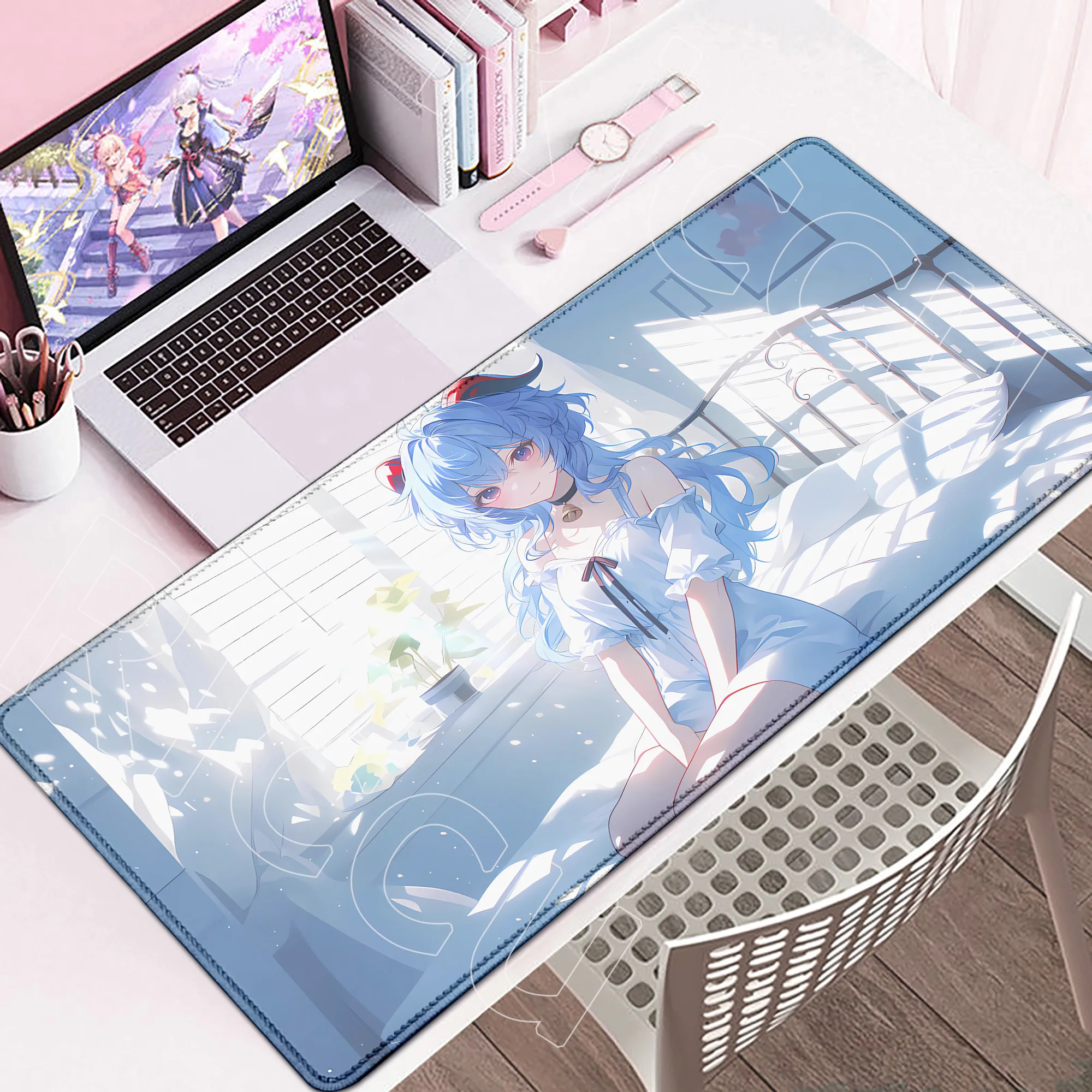 

Pretty Girl Ganyu Mouse Pad Genshin Impact Mousepad Keyboard Pad Genshin Impact Computer Pad PC Gaming Accessories Cute Desk Mat