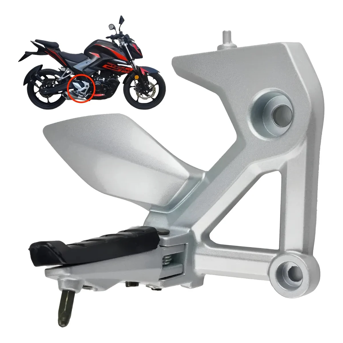 Posapie Delantero Lado derecho Compatible Para Italika 250z/250sz, plata