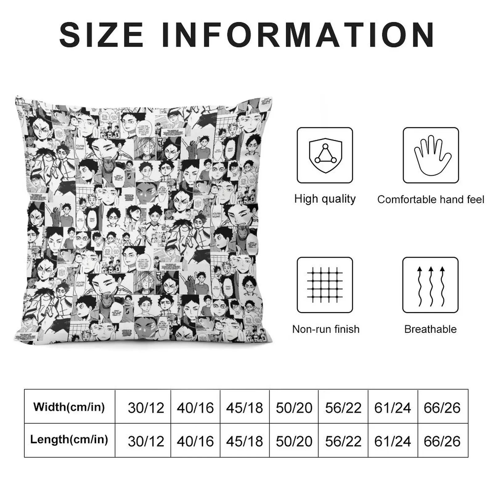 Akaashi Keiji Manga collage Throw Pillow Embroidered Cushion Cover Marble Cushion Cover pillow