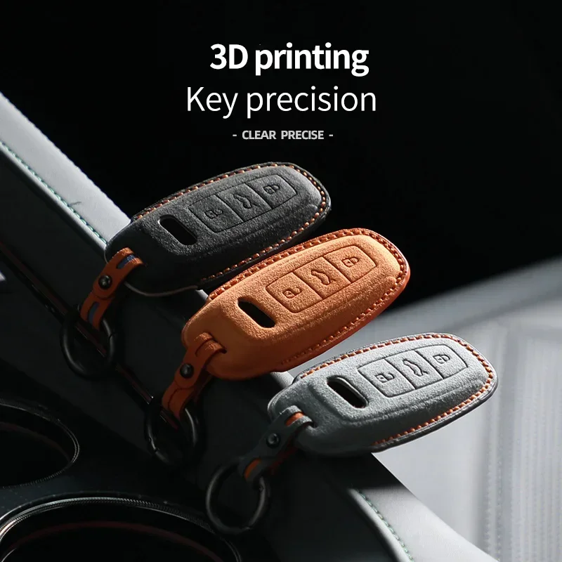 

Car Key Case Fob for Audi A1 A3 8V A4 B8 B9 A5 A6 C7 A7 A8 Q3 Q5 Q7 S4 S6 S7 S8 R8 TT Suede Remote Car Key Case Shell Keychain