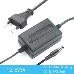 Ładowarka DC 12,6 V 2A do akumulatorów litowych 2,5 A DC 5,5 * 2,1 MM do akumulatorów litowo-jonowych 18650 Wtyczka UE Wtyczka amerykańska