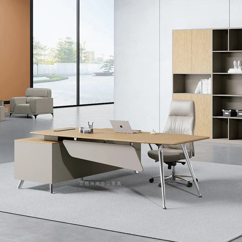 

Supervisor Manager Desk Modern Simple Table and Chair Combination Designer Desk Leader Office Light Luxury Boss Desk
