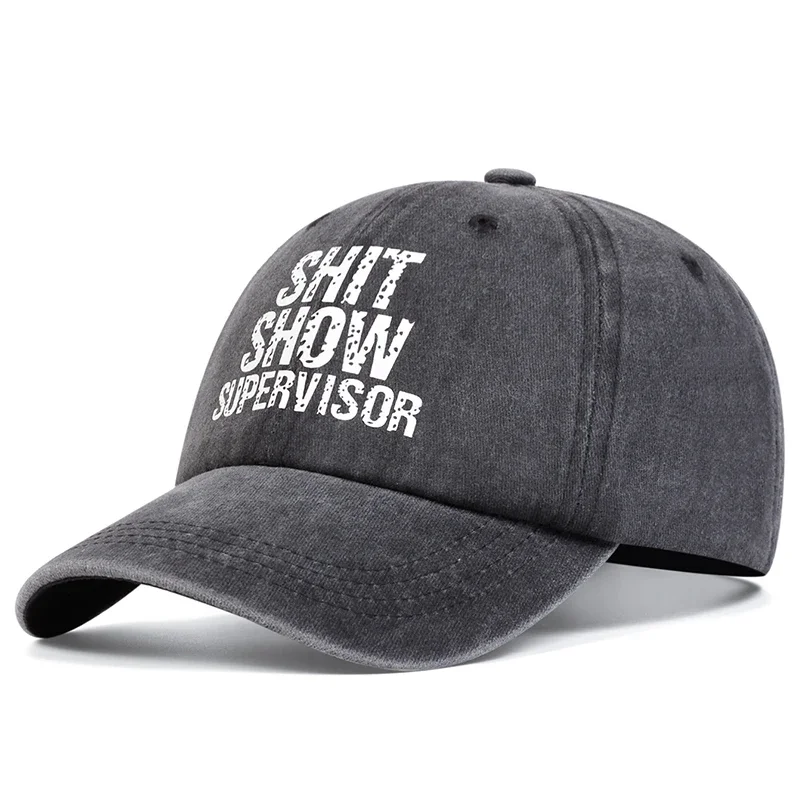 Unisex SHIT SHOW SUPERVISOR Print Wash Baseball Caps Spring and Autumn Outdoor Adjustable Casual Hats Sunscreen Hat Sports Cap