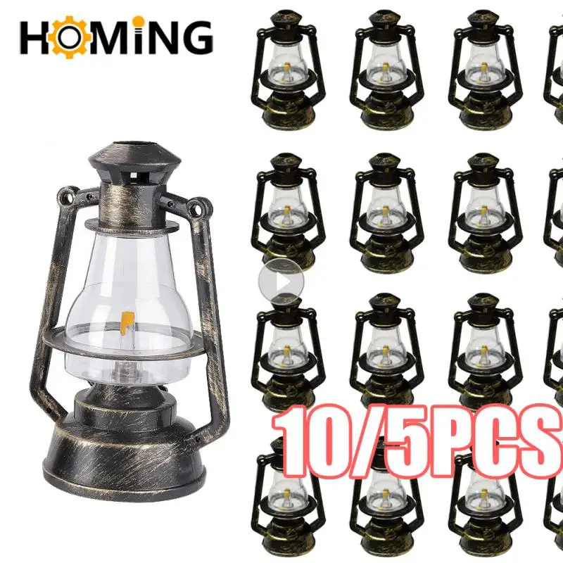 5/10PCS 37x54mm Scale Mini Kerosene Lantern Decors Miniature False Oil Lamp Ornaments Fairy Garden Accessories Decoration Crafts