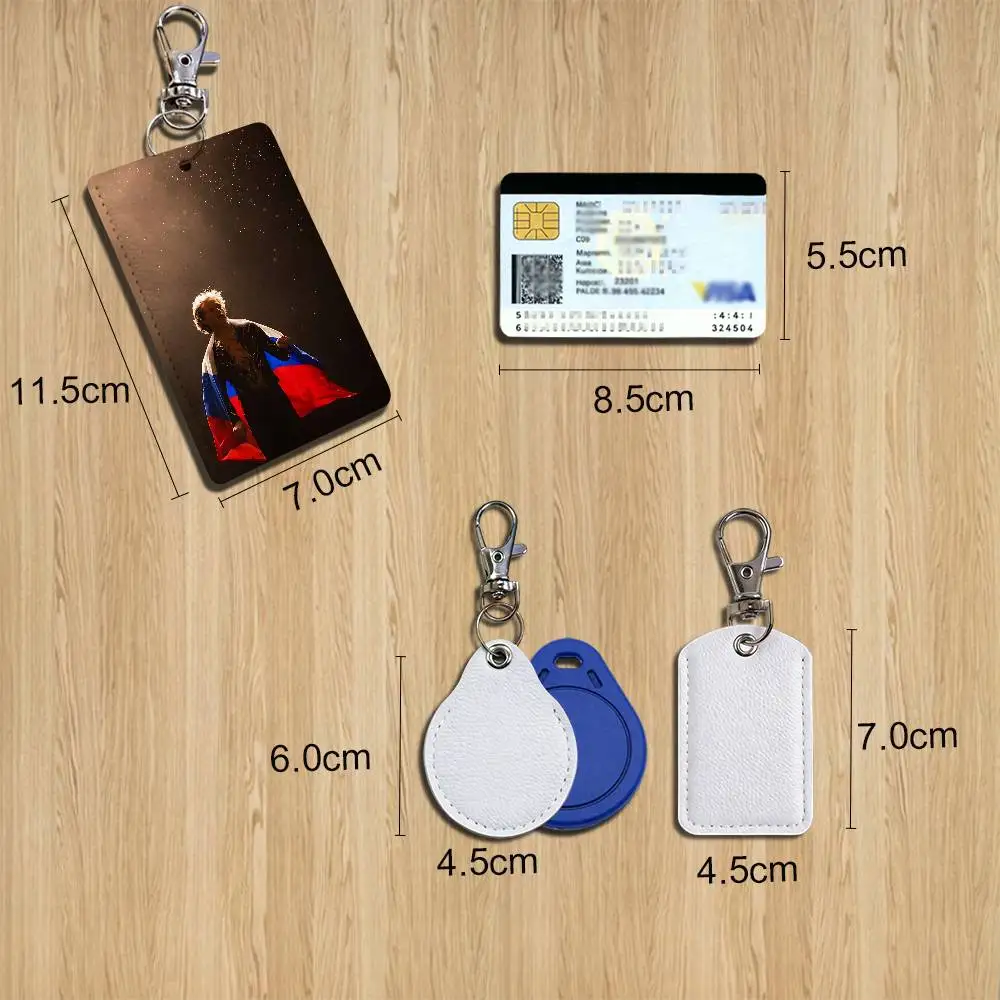 Figure skater Ilia Malinin Card Holder With Keychain Executive Protection For Bank Credit Subway Bus Case