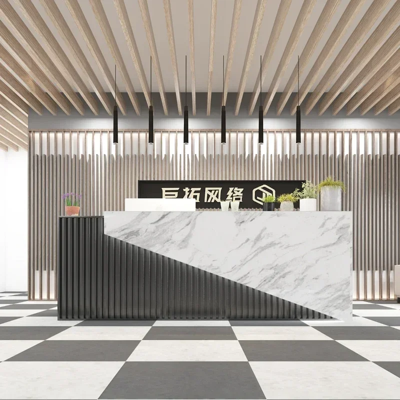 

Reception For Beauty Salon Furniture Hairdressing Counter Store Showcase Elegant Office Desk Front Modern Exhibitor Recepcja