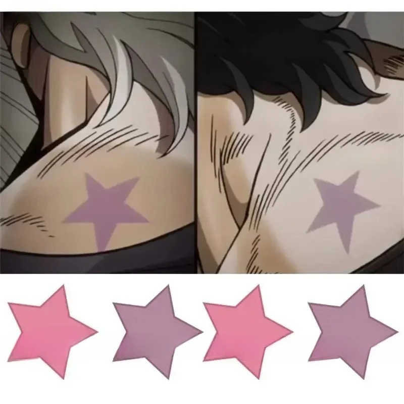 

Anime Pink Purple Stars Tattoo Stickers Colorful Lasting Tattoo Art Temporary Tattoos Waterproof Tatoo Cartoon Fake Tattoo