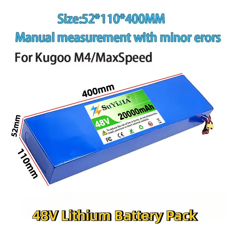 48V Lithium-ion Battery 48V 20Ah 1000W 13S4P Lithium-ion Battery for Kugoo M4 for Electric Scooters Citycoco BMS