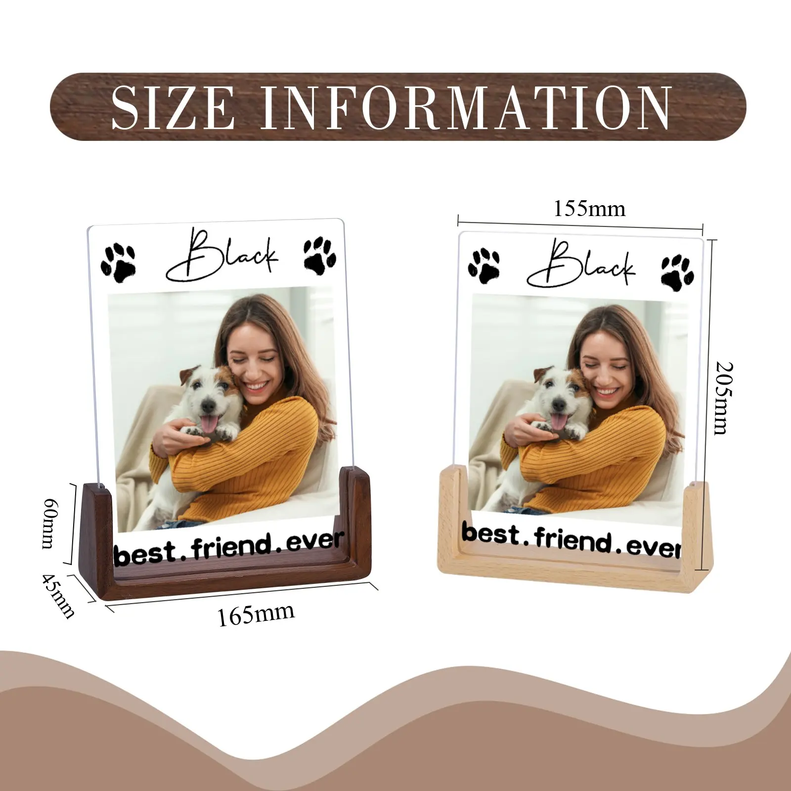 Pet Memorial Picture Frame Our Personalized Name Best Friend Ever Photo Frame Dog Sympathy Loss Gift for Cat Owner Pet Lovers