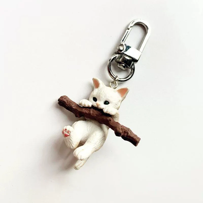 Cute Kitten Car Keyring Lovely Cartoon Lucky Cat Key Chain Backpack Bag Pendant Gift For Women And Men