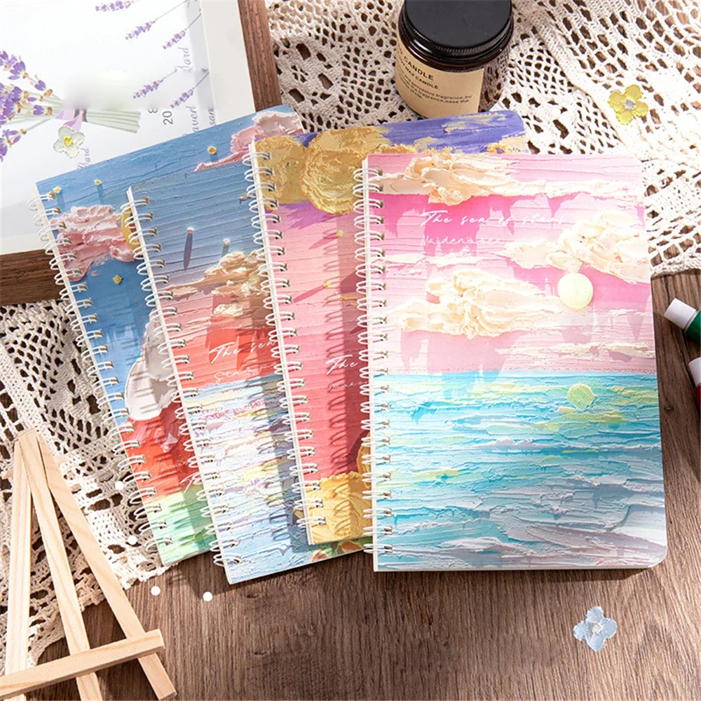 

1 Books/Set A5 Coil Lined Notebook High Quality Kawaii Korean Stationery Cute School Supplies for Students