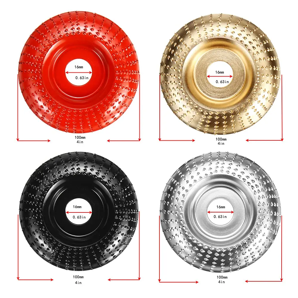 4inch Abrasive Angle Grinder Disc 16/ 22mm Wood Angle Grinding Wheel Abrasive Disc Sanding Carving Rotary Tool
