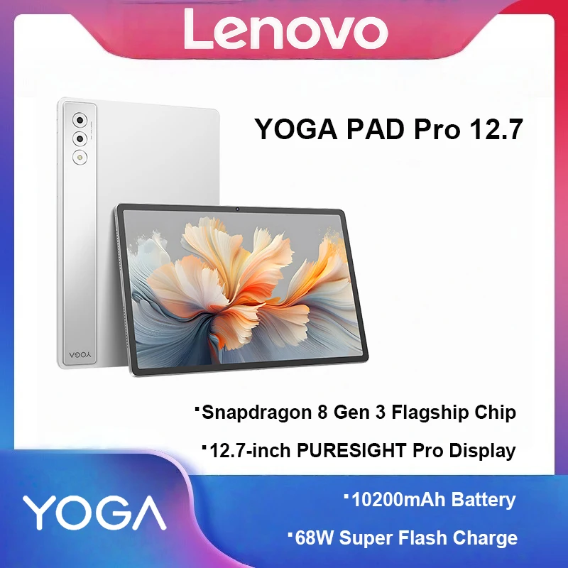 Lenovo YOGA Pad Pro 12,7 AI Tablet Snapdragon 8 Gen 3 PURESIGHT Pro Дисплей 10200 мАч 68 Вт Быстрая зарядка
