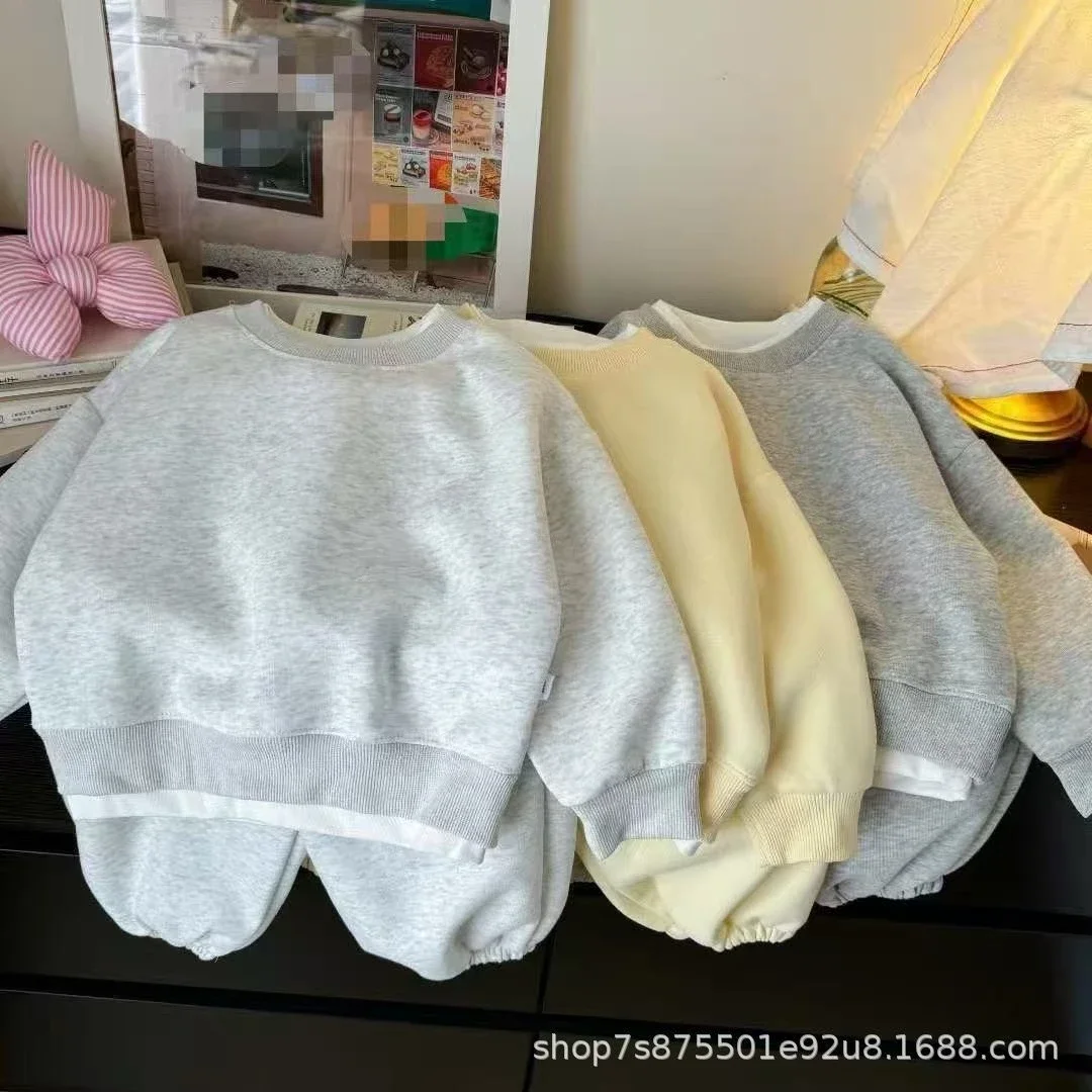 Herbstliche Kinder-Sweatshirt-Sets, Kinderbekleidung mit langen Ärmeln, Freizeitanzug für Jungen und Mädchen, Pullover + Hose, 2-teiliges Herbst-Trainingsanzug-Set für Teenager. – Detail 3