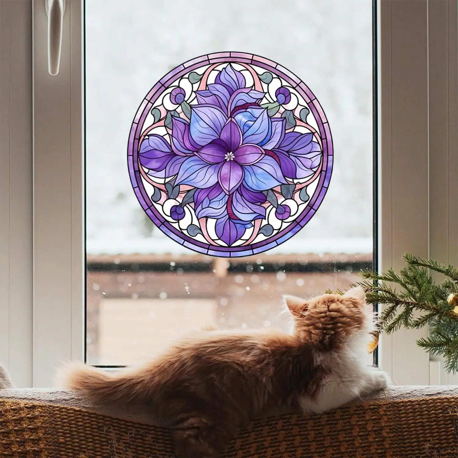 ملصقات كهروستاتيكية للنوافذ والزهور ، شارات زجاجية ثابتة ، فينيل غرفة المعيشة ، مانع للتصادم ، ديكور المنزل ، 1: 1000