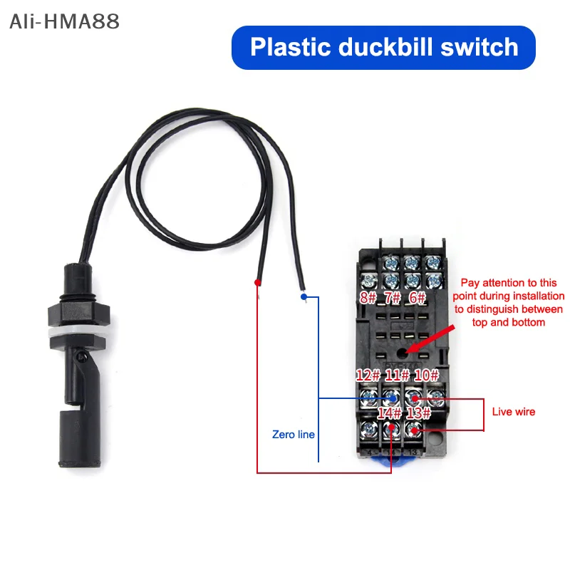 1Pc 12V-110V Interruttore di livello dell'acqua Sensore di livello del liquido PP Sfera di plastica Interruttore a galleggiante Interruttore di livello dell'acqua
