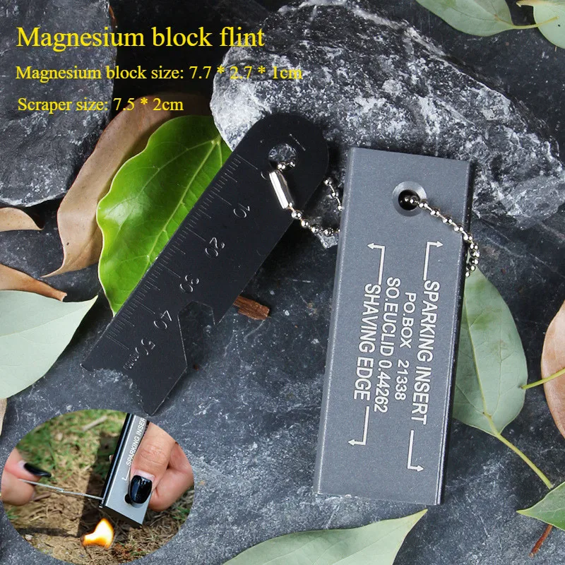 

New Survival Magnesium Block American Style Ignition Flint And Magnesium Strip for Outdoor Gear And Equipment Survival Tools