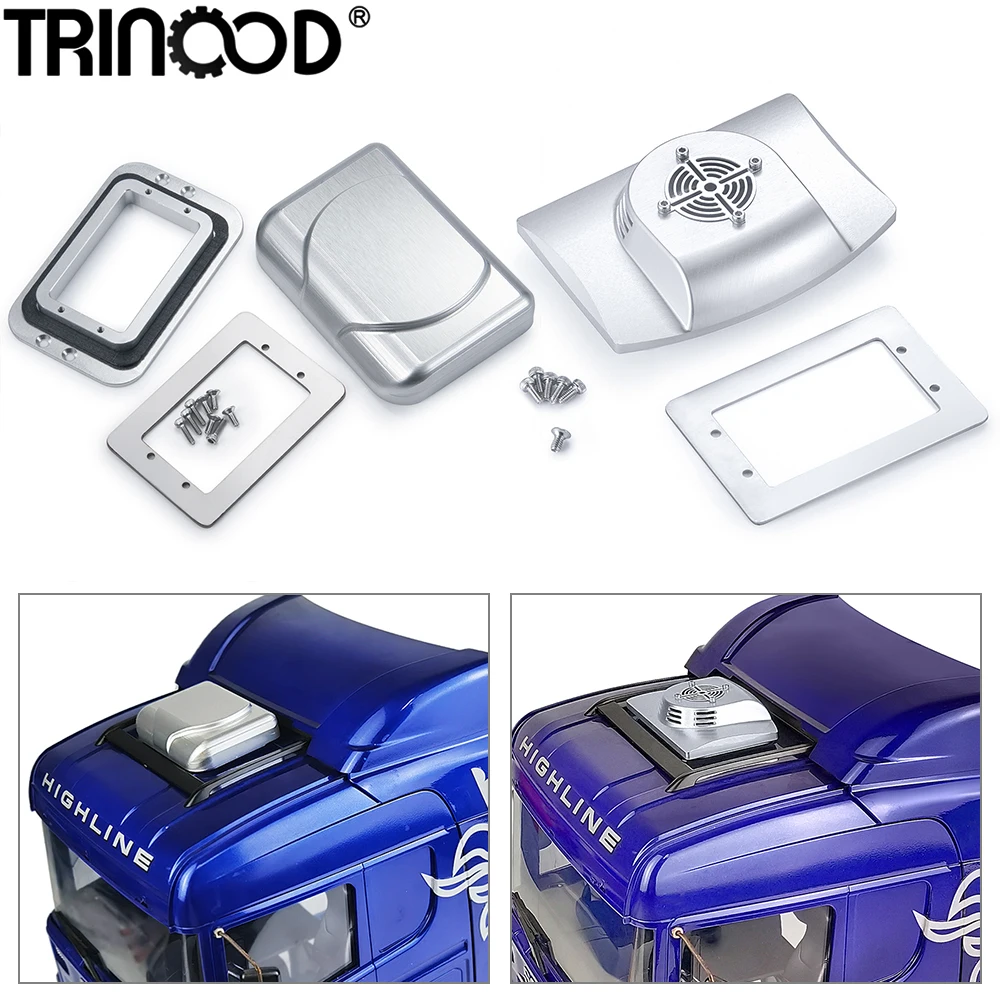 TRINOOD Metal Simulation Roof Air Conditioner Sunroof Decorate for 1/14 Tamiya R620 R470 R730 SCANIA VOLVO BENZ RC Truck Parts