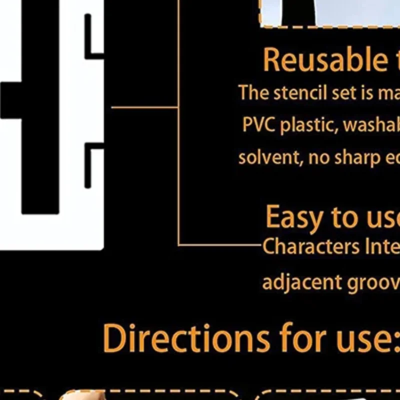 42 PCS Letter Stencils 3 Inch, Interlocking Craft Stencils Kit, Reusable Plastic Alphabet Templates