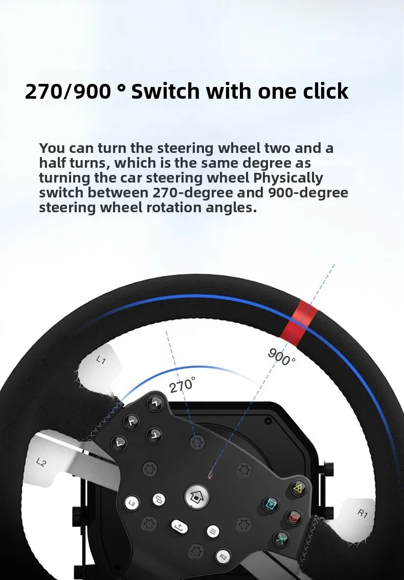 PXN-V10 フォースフィードバック レーシングゲーム ステアリングホイール 900度回転 PC/XBOX ONE/PS4対応