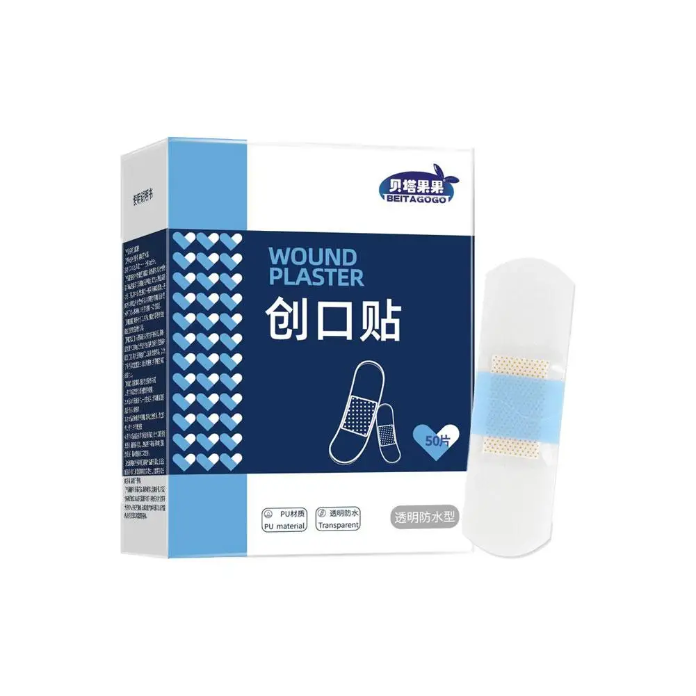 50/120Pcs Transparent Band Aid Waterproof Wound Dressing Plaster Skin Patch Adhesive Bandages for Children Adults Plaster