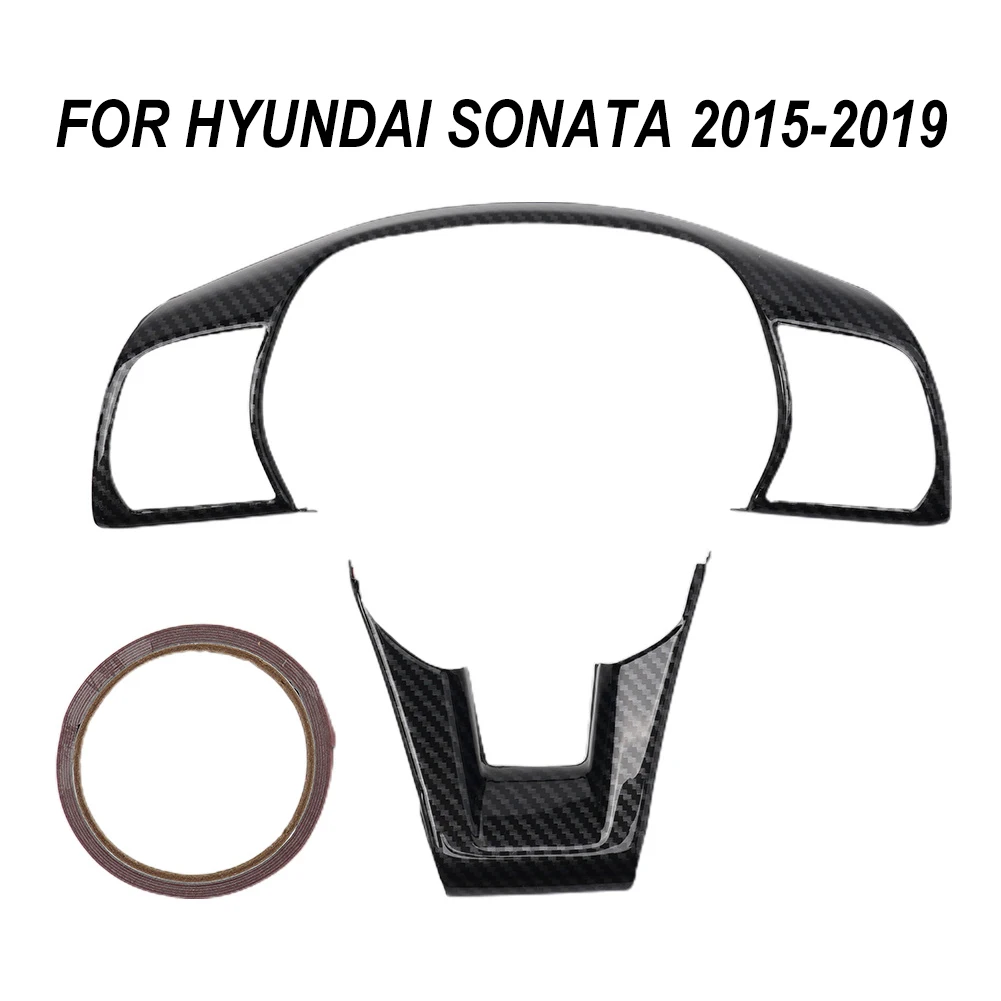 

Upgrade the Look of Your For Hyundai Sonata 2015 2019 Steering Wheel with Carbon Fiber Button Cover Trim Set of 2