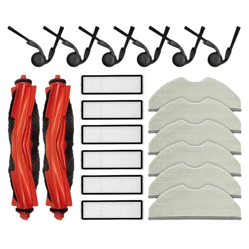 

YCOC-Запасные части для робота-пылесоса Xiaomi S40/OV81: основная и боковые щетки, HEPA-фильтр, салфетка для влажной уборки