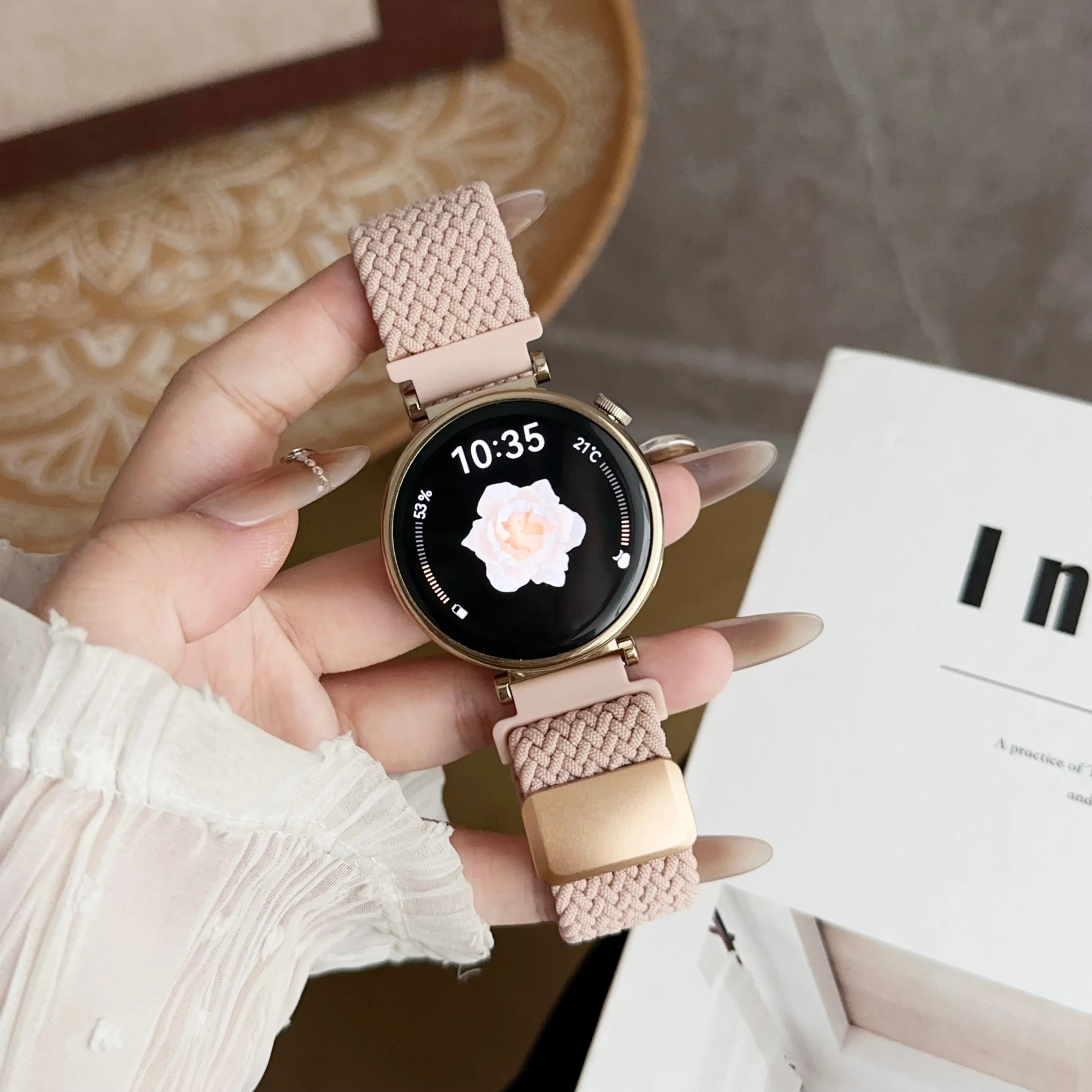 Tali Jam Nilon Gesper Magnetik, Cocok untuk Tali Tenun Multiwarna Samsung Galaxy 18Mm/20Mm/22Mm, Kompatibel dengan Jam Tangan Samsung Galaxy 4/5/6 40Mm, Tali Elastis yang Dapat Disesuaikan