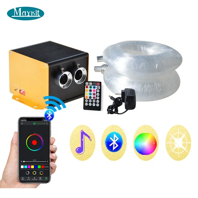 2025 LED Fiber Optic Light Engine Illuminate 24W RGBW Twinkle Fiber Optic Light Source Star Ceiling Kits with APP and Remote Con