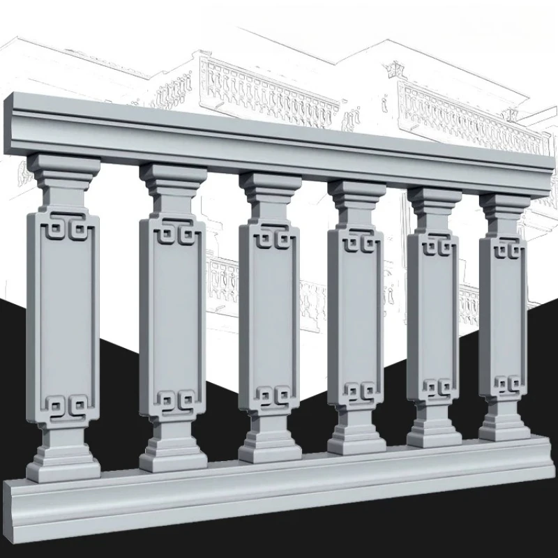 New Chinese-style railing mold balcony guardrail villa building formwork cast-in-place vase