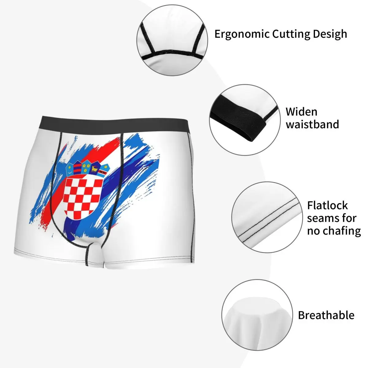 الملاكم السراويل السراويل كرواتيا كرة القدم العلم سراويل الرجال ملابس داخلية مريحة ل أوم رجل صديقها هدية