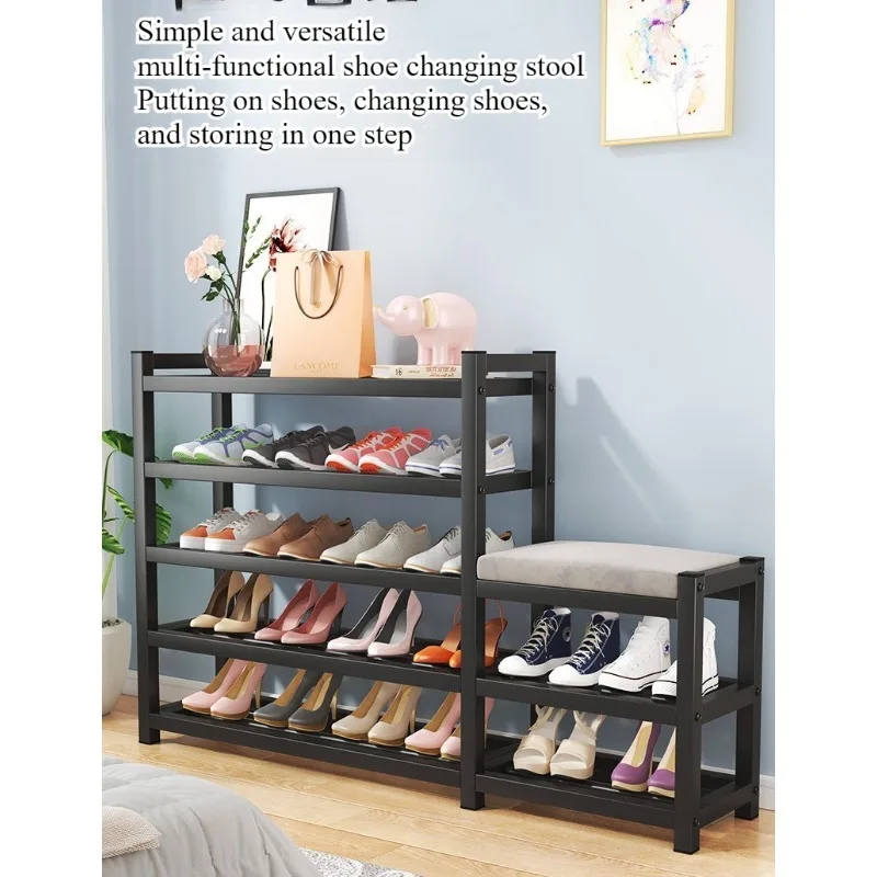 Shoe changestool Home door Seated shoe stool Entry stool Home shoe cabinet Seat stool integrated soft bag seat cushion shoe rack