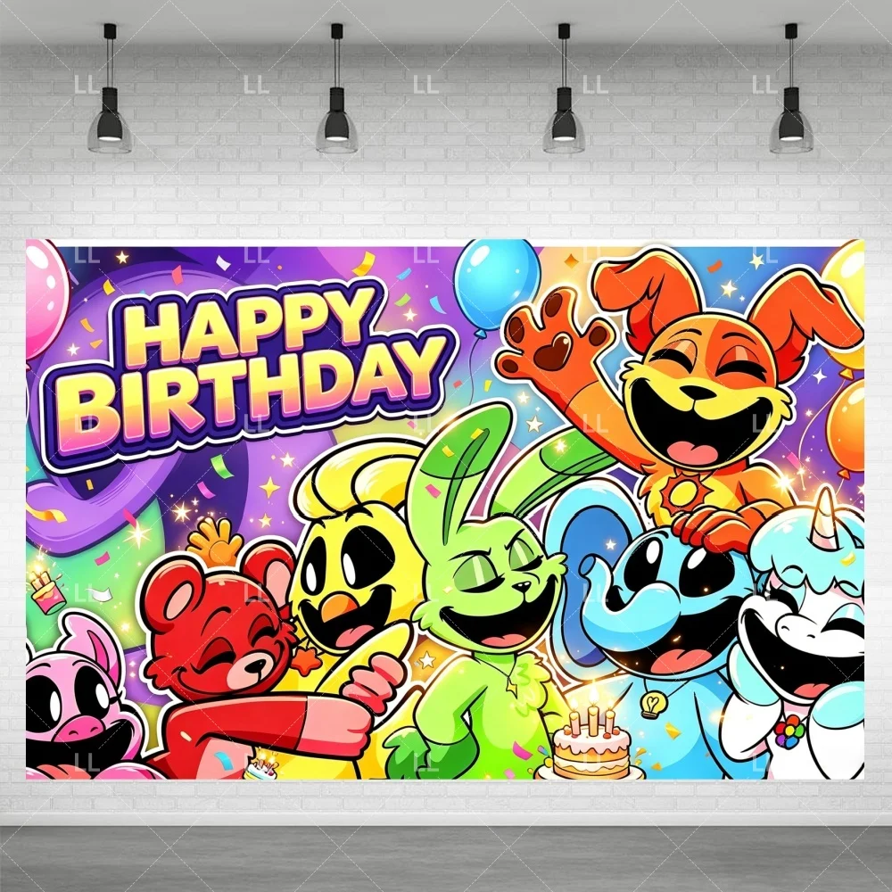 Smilings Critters Ballons Dekoration Cartoon-Tier-Banner Teller Becher Tortendekoration Geburtstagsparty-Zubehör Fotografie-Requisiten – Detail 10