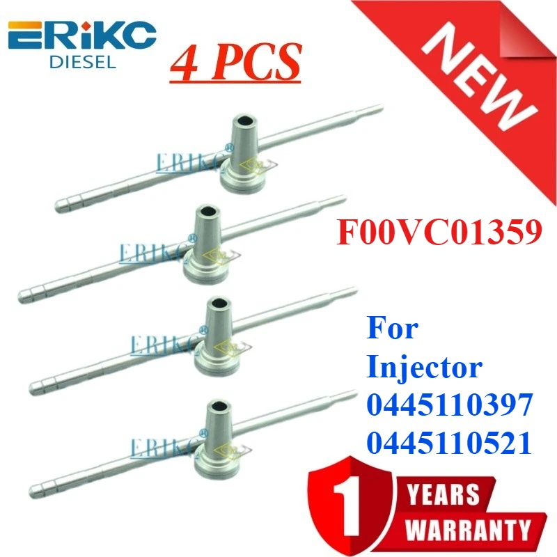 ERIKC F00V C01 359 Genuine High Quality Valve F00VC01359 Injector Valve Body F OoV C01 359 for Injector 0445110397 0445110521