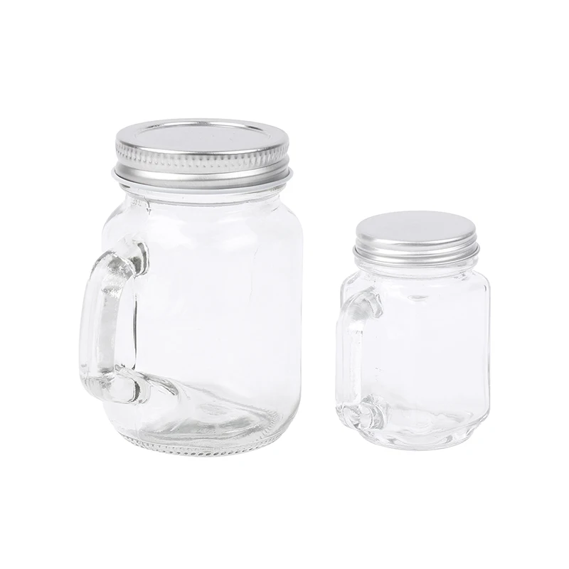 35ml/120ml mini frasco de pedreiro para geléia mel portátil à prova de vazamento garrafa de suco de leite de café com tampa festa em casa vodka espíritos shot glass