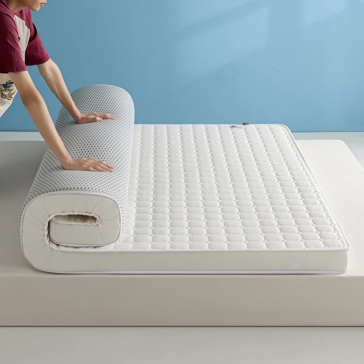 Latex Sponge 5/8cm Tatami Mat High Grade Thicken Memory Foam Mattress Twin King Queen Size Winter Keep Warm Bed Cover Cushion