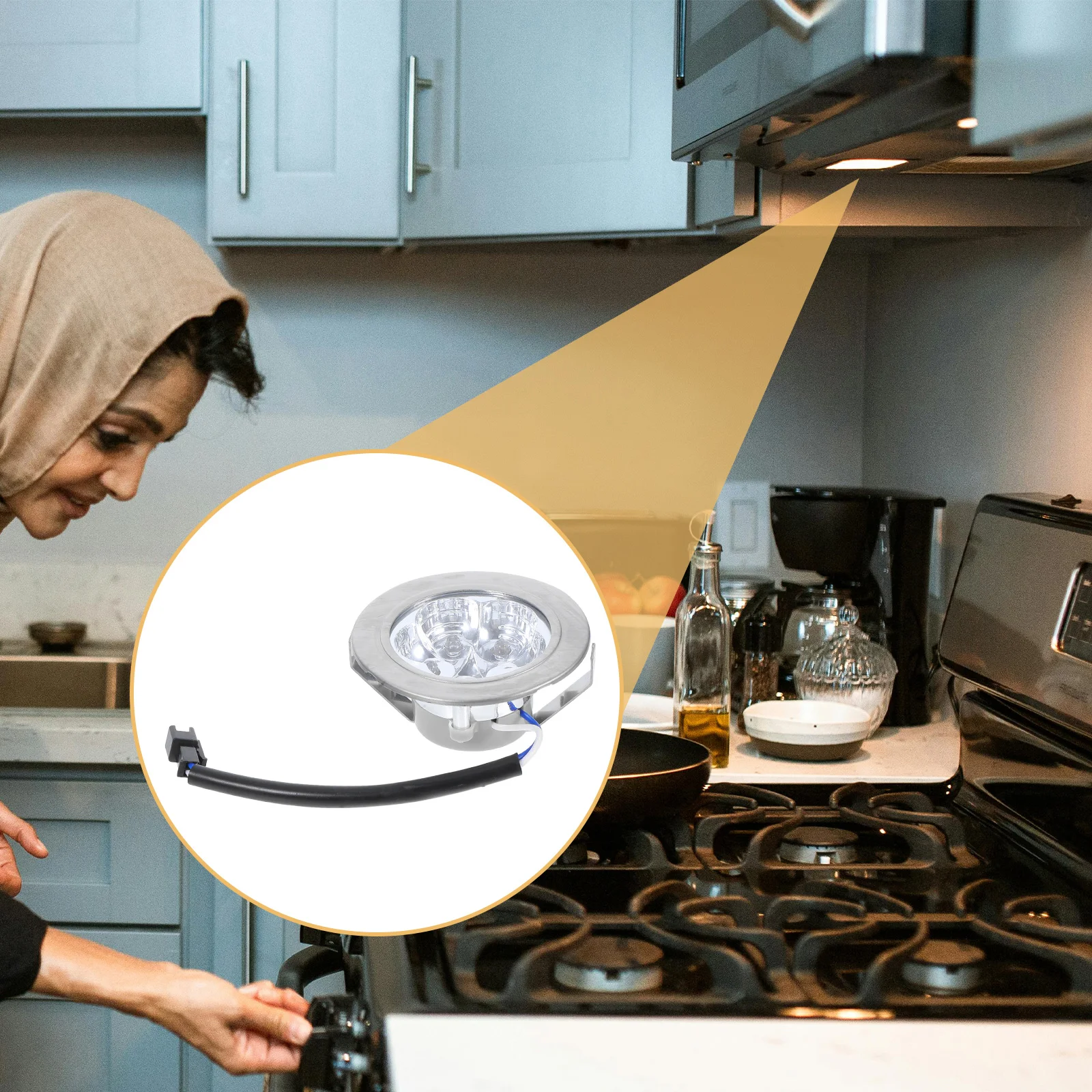 Круглая светодиодная лампочка для кухонной вытяжки для вытяжки, светодиодная лампочка для кухонной вытяжки, прямоугольная светодиодная лампа для вытяжки, замена