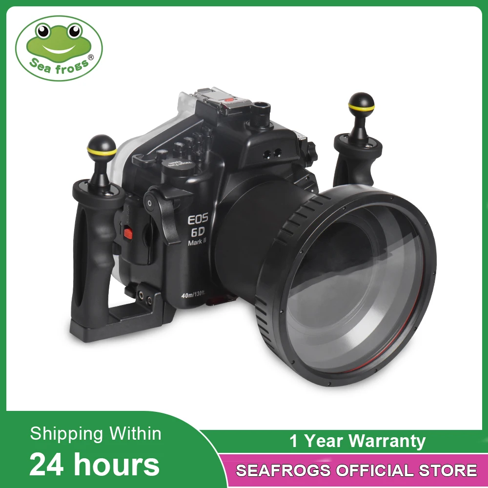 

Seafrogs Waterproof Housing for Canon 6D II DSLR Camera Underwater 40m 130ft Inbuilt Leak Detection Sensor Optical Port