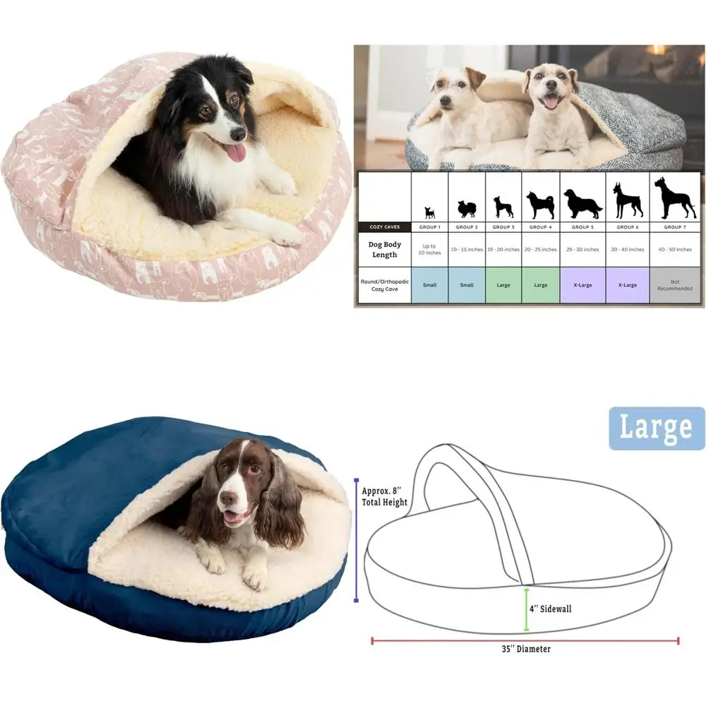 

Plush Large Cozy Pet Bed for Enhanced Comfort and Relaxation - Ideal Plush Cave for Dogs