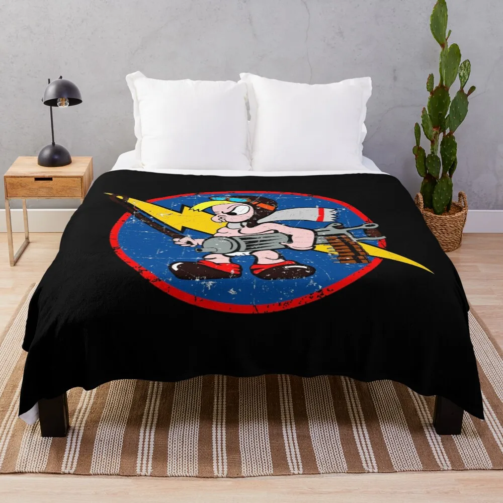 

USAF - 487th fighter squadron - The HUNters - Clean Style Throw Blanket