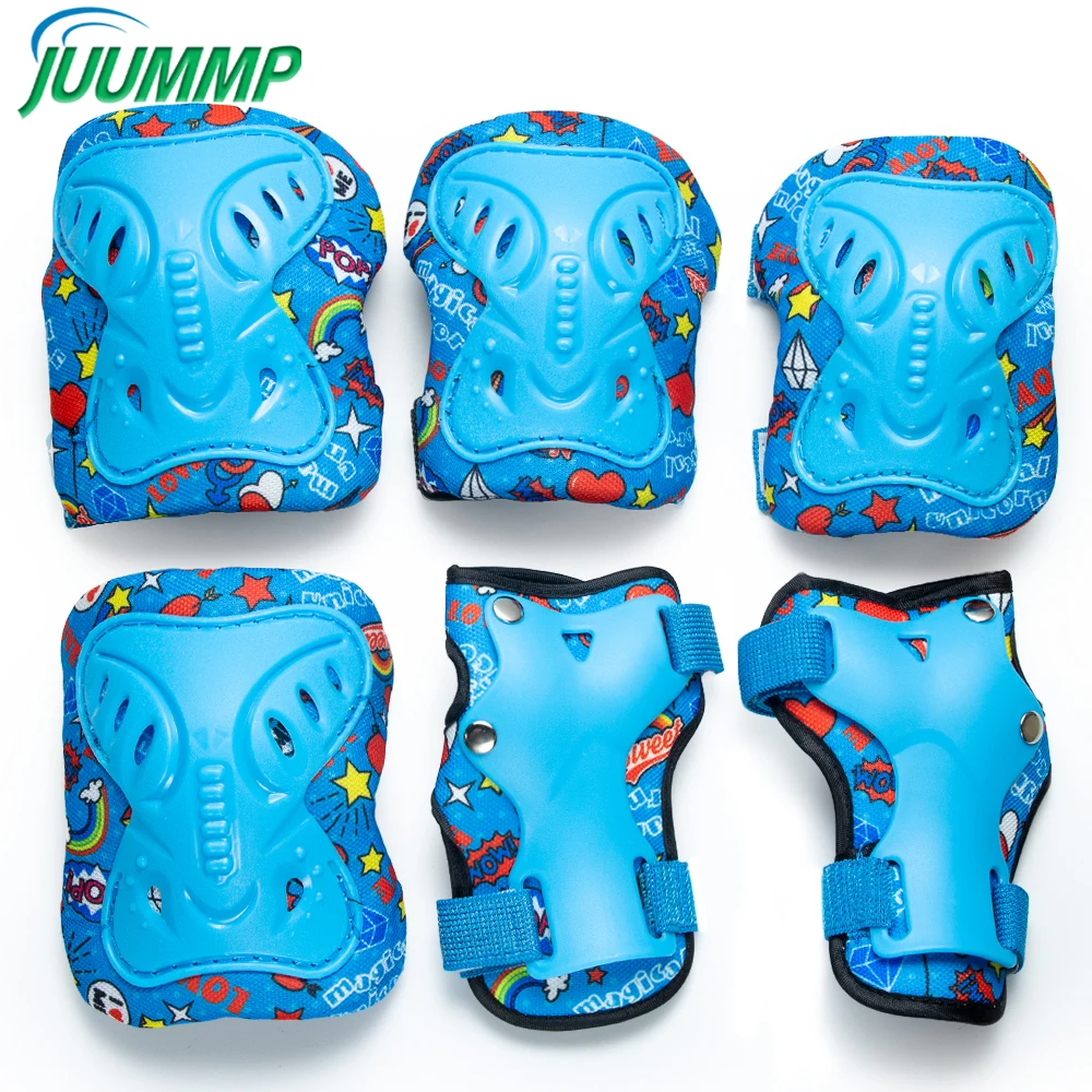 6 in 1 Knee Pads Elbow Pads with Wrist Guards for Ages 3-10, Protective Gear for Skating, Cycling, Biking,Roller Skates,Scooters