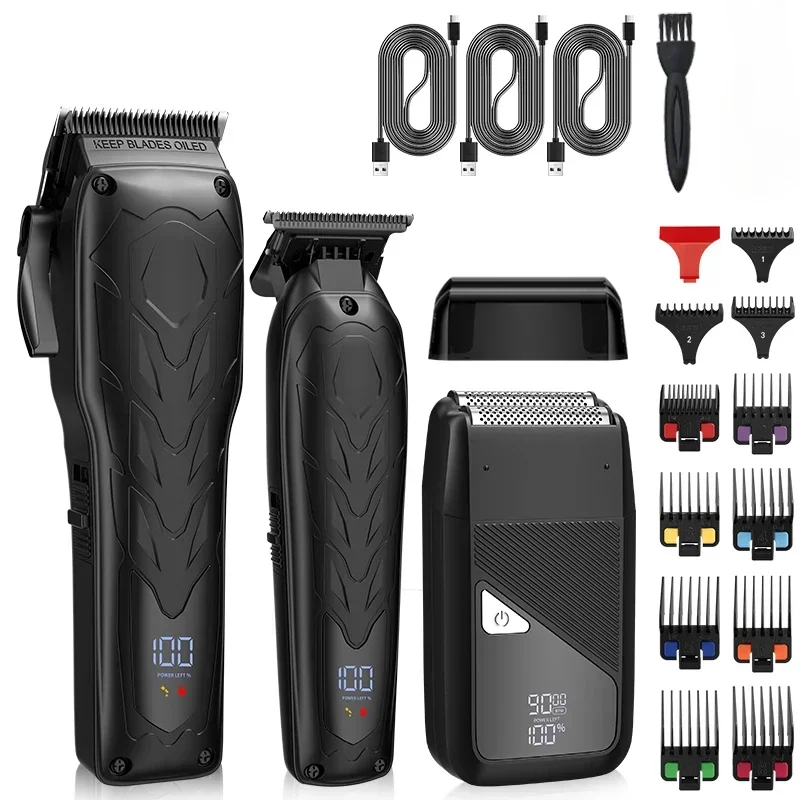 New 3-piece Electric Hair Clipper Set Resuxi 934 All-metal Professional Carving Electric Clipper Men's Reciprocating Razor Home.