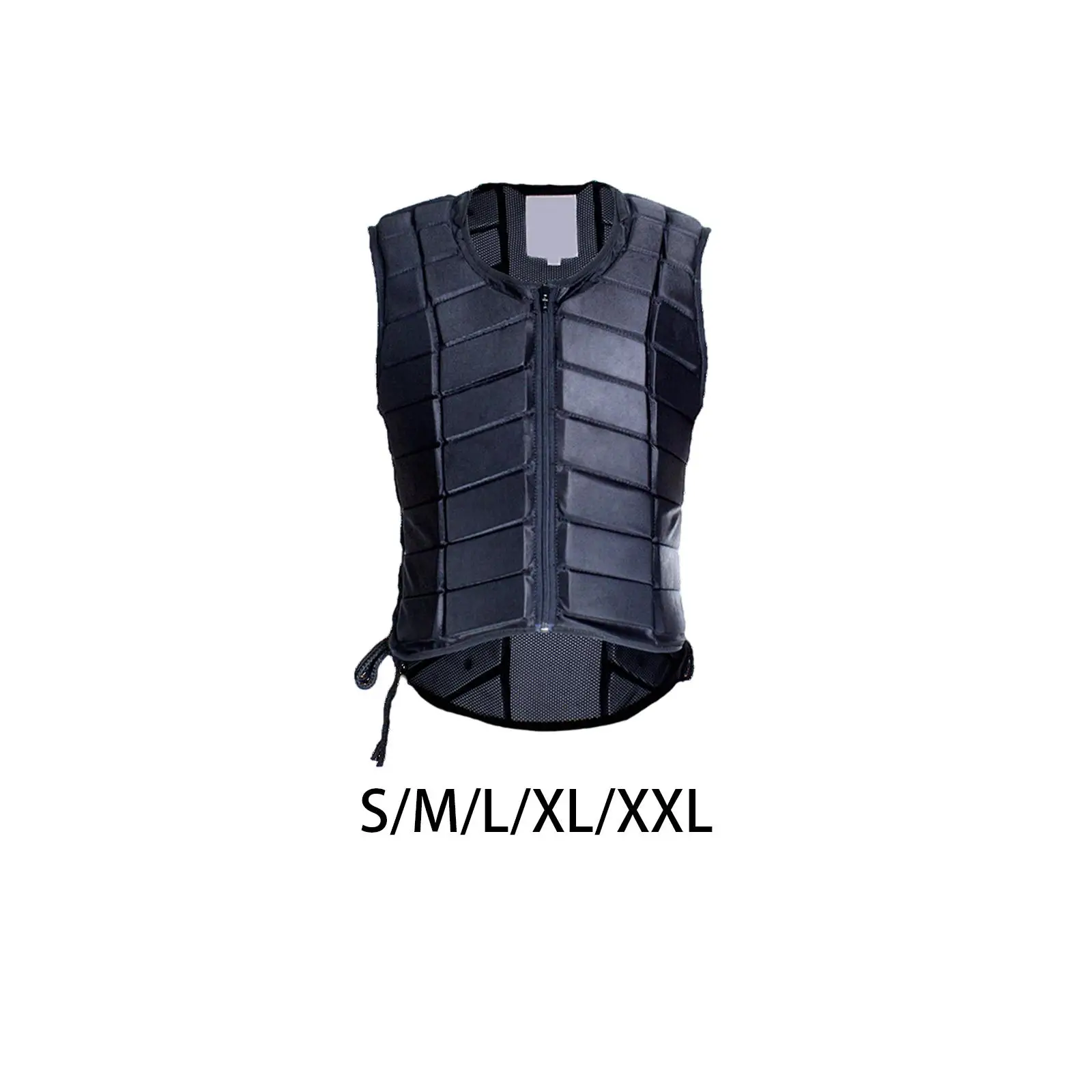 เสื้อกั๊กขี่ม้าผู้ใหญ่สีดํา Body Protector ระบายอากาศเบาะซิปสบาย