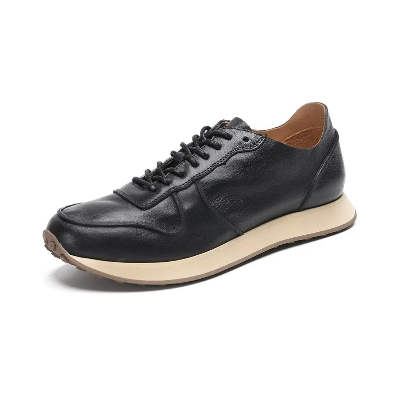 Summer Business Sports Casual Fashion Leather Shoes Men's First Layer Cowhide Retro Genuine Leather Forrest Gump Sneakers