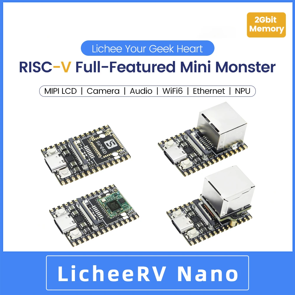 Imagem -02 - Licheerv-nano Sophgo Sg2002 Wifi Ethernet ai Visual Risc-v 1tops Int8 100m Conector Rj45 Construindo Linux e Conector Debian