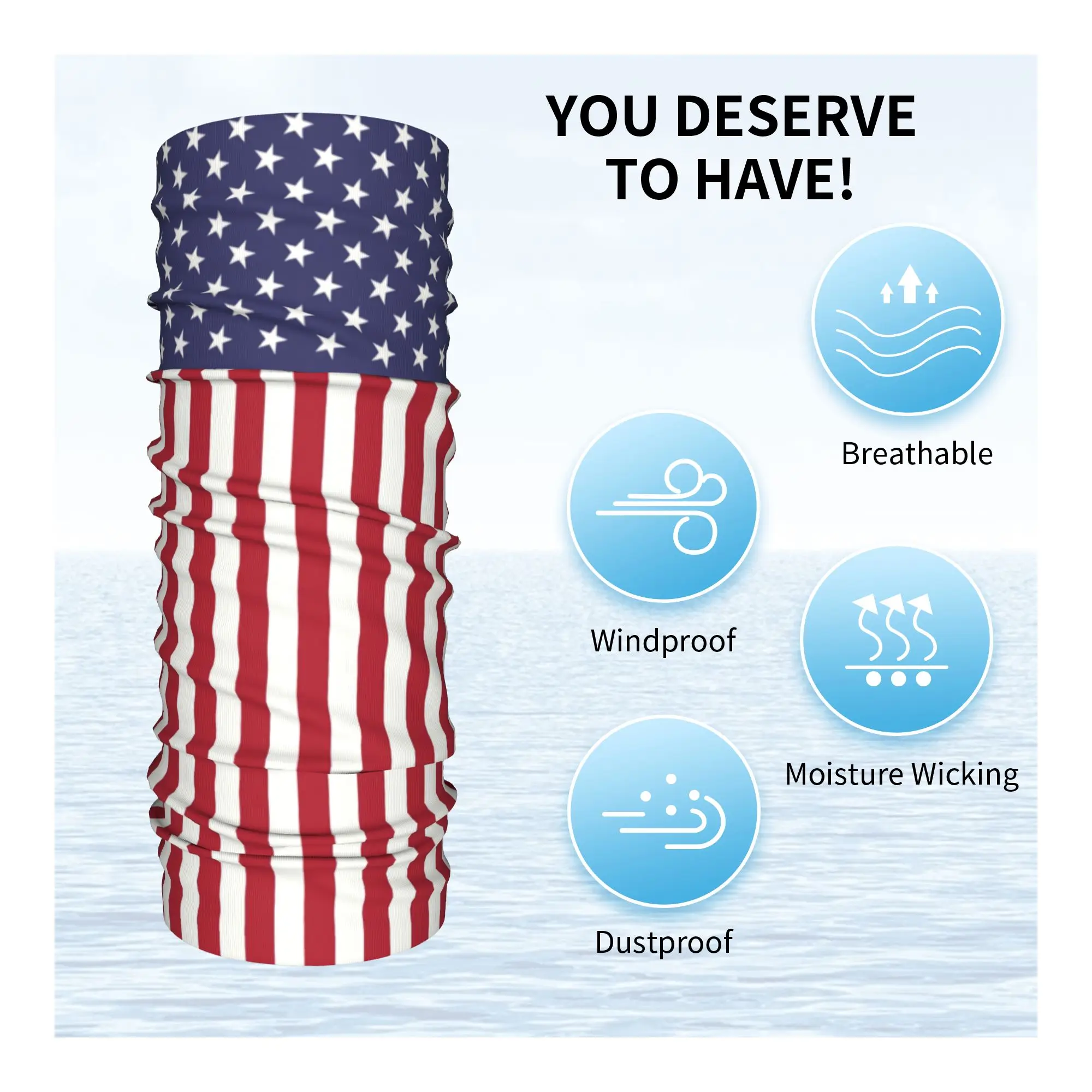 مخصص أمريكا الولايات المتحدة الأمريكية العلم باندانا الرقبة أدفأ الرجال النساء الشتاء التزلج وشاح أنبوبي الجراب واقي الوجه #3