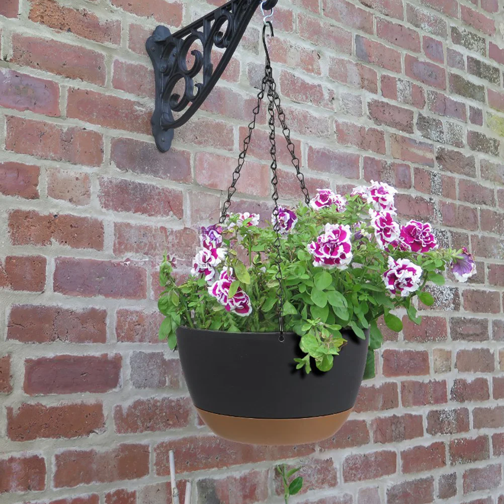 

2Pcs Hanging Flower Pots Indoor Outdoor Plastic Plant Holders Self Hydrating System for Balcony Garden Home Decoration Hanging