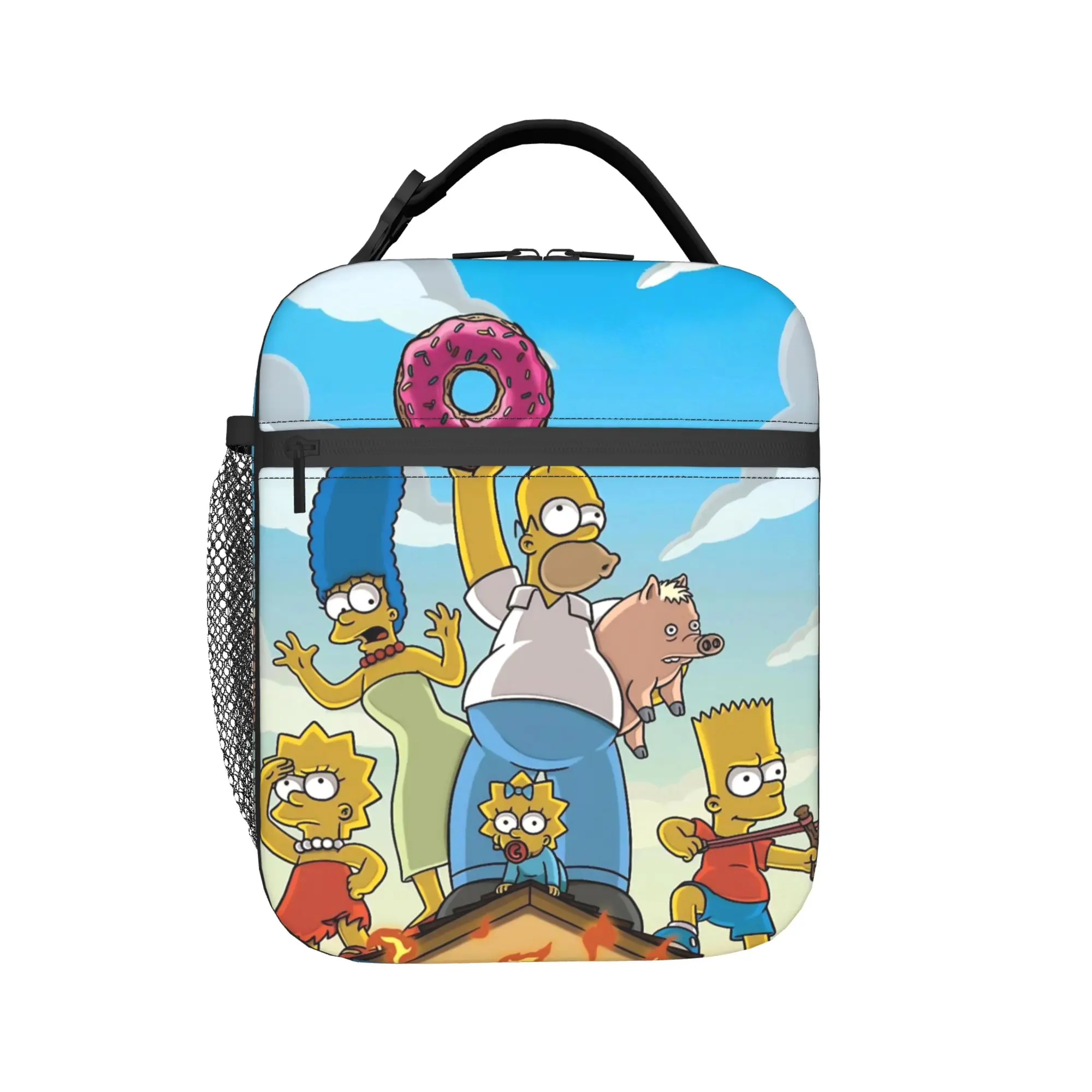 Insulated Lunch Boxes Anime S-Simpsonss Cartoon  Merch  Lunch Container New Cooler Thermal Bento Box For School