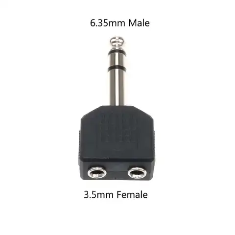 별도의 헤드폰 마이크 채널을 위한 스테레오/모노 수-2개의 암 오디오 어댑터 6.35mm